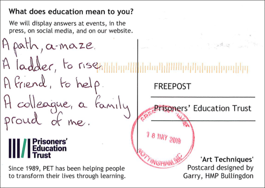 Postcard message
