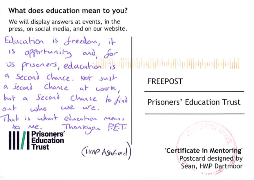 Postcard message