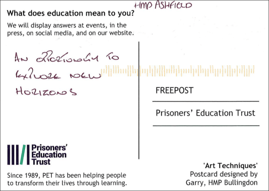 Postcard message