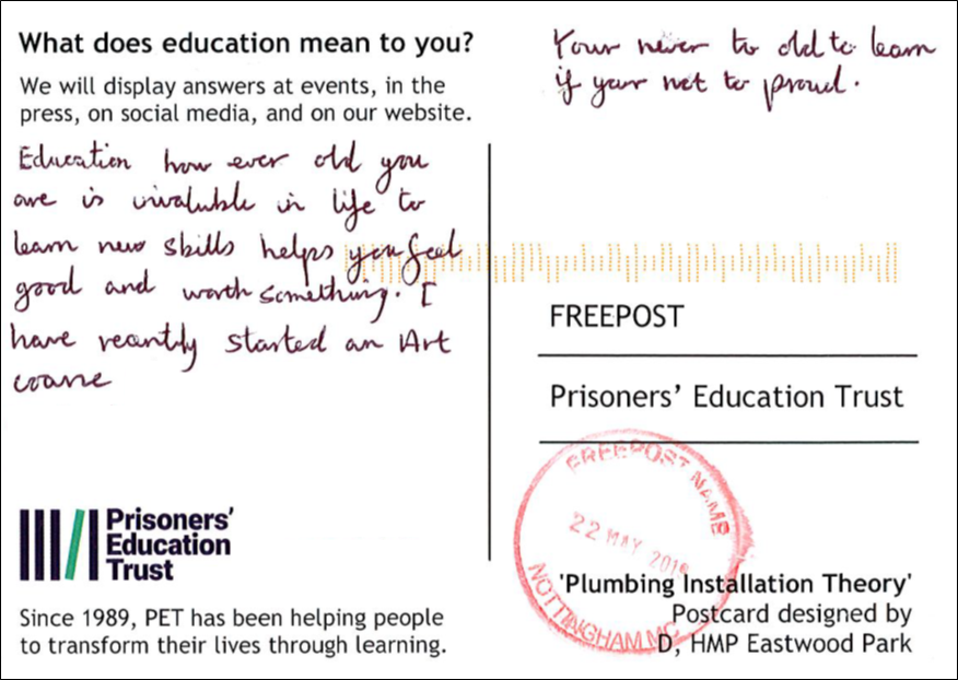 Postcard message