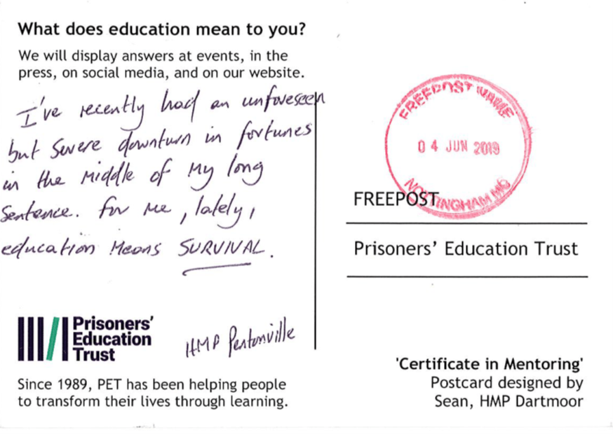 Postcard message