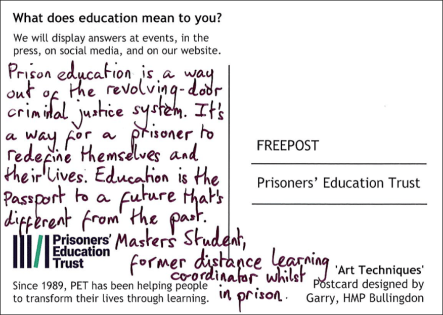 Postcard message