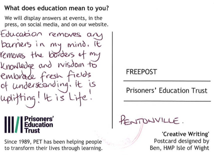 Postcard message