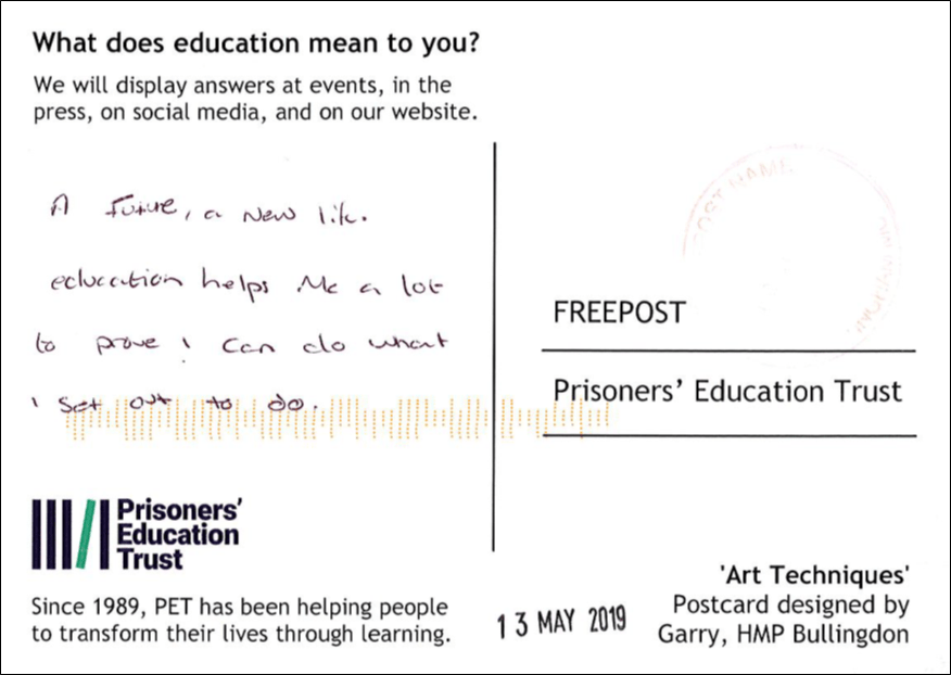 Postcard message