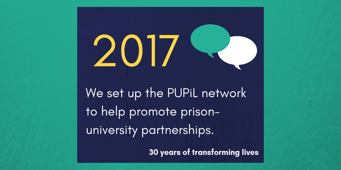 2017 - We set up the PUPiL network to help promote prison-university partnerships.