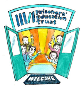 Illustration showing PET staff welcoming the viewer through open doors