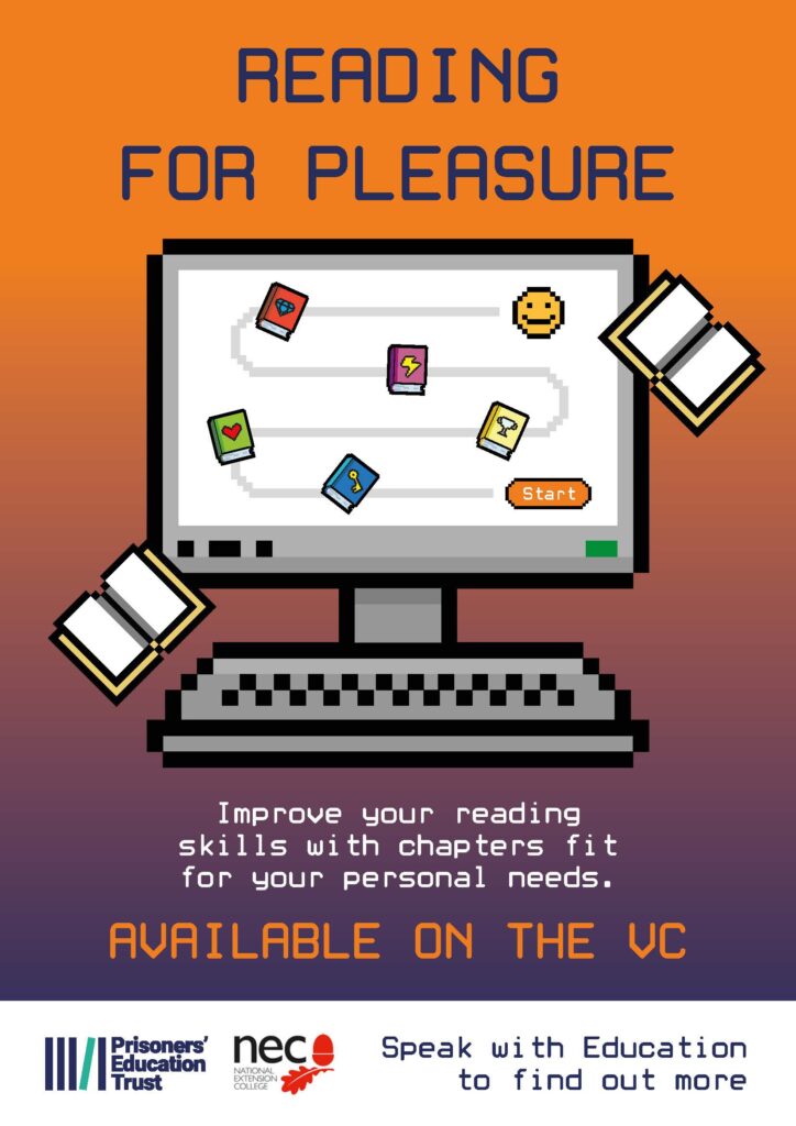 Poster promoting the Reading for Pleasure course